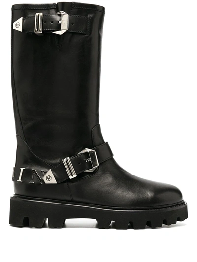 Shop Philipp Plein Istitutional Mid-calf Boots In Black