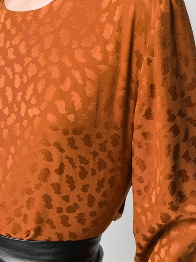 Pre-owned Givenchy 1980's Long Sleeve Pattern Top In Orange