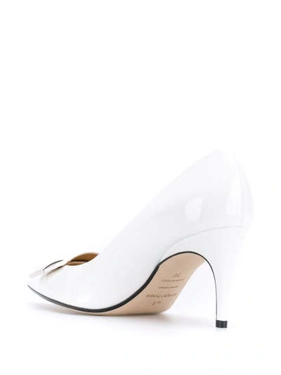 Shop Sergio Rossi Plaque-embellished Pumps In White