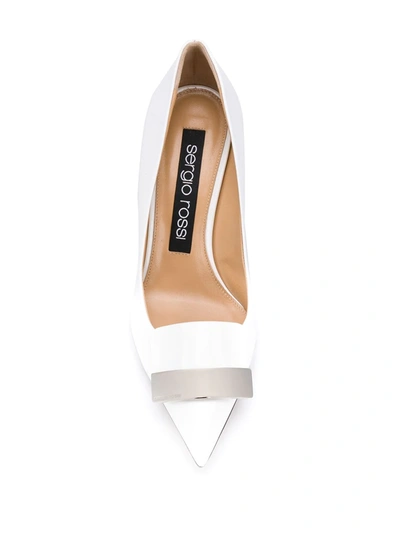 Shop Sergio Rossi Plaque-embellished Pumps In White