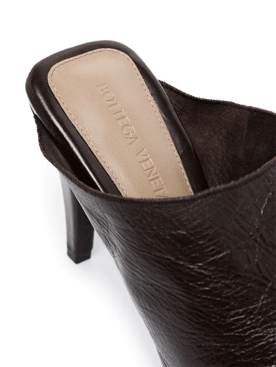 Shop Bottega Veneta 85mm Leather Mules In Brown