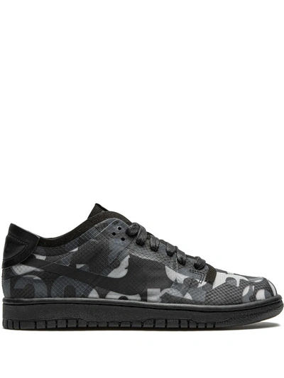 Shop Nike X Comme Des Garçons Dunk Low "monogram Print" Sneakers In Black