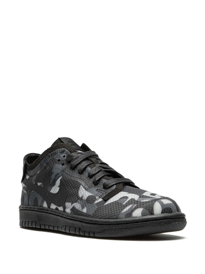 Shop Nike X Comme Des Garçons Dunk Low "monogram Print" Sneakers In Black