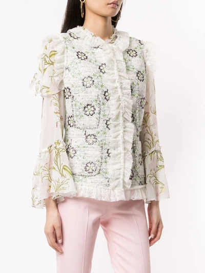 Shop Giambattista Valli Embroidered Flowers Gilet In White