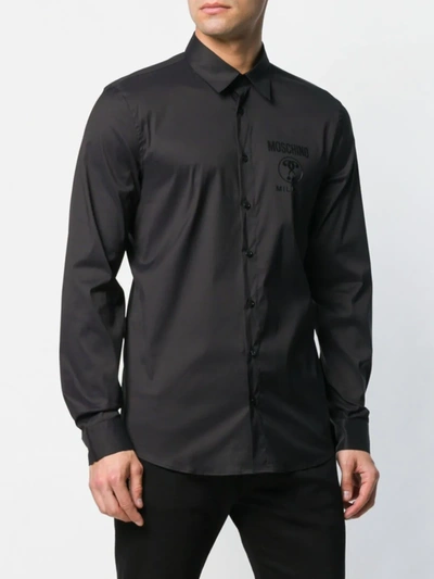Shop Moschino Logo Print Shirt In Black