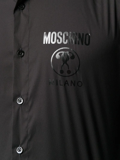 Shop Moschino Logo Print Shirt In Black