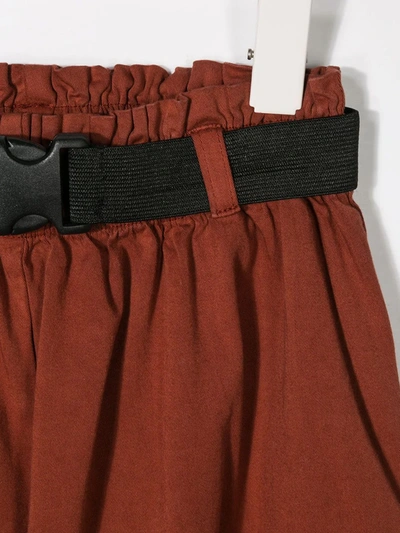 Andorine Loose-fit Flared Trousers In Brown