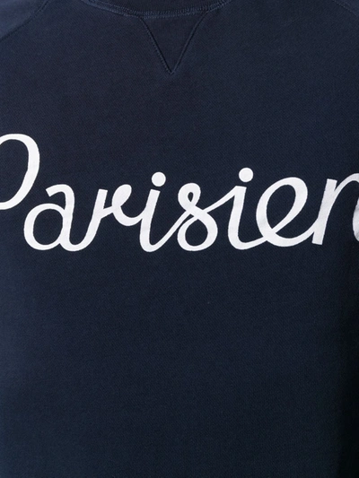 Shop Maison Kitsuné Parisien Print Sweatshirt In Blue