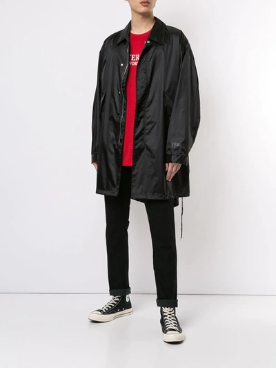 Shop Mastermind Japan Fishtail Parka Coat In Black