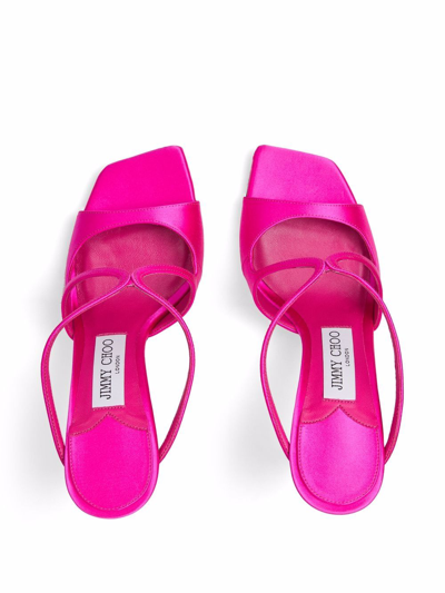 Shop Jimmy Choo Anise 95mm Square Sandals In Pink
