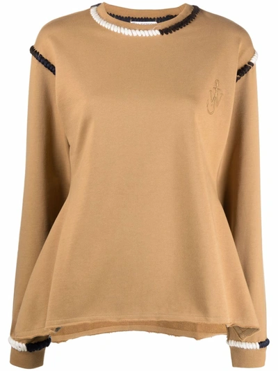 Shop Jw Anderson Stitching Detail Sweatshirt In Nude
