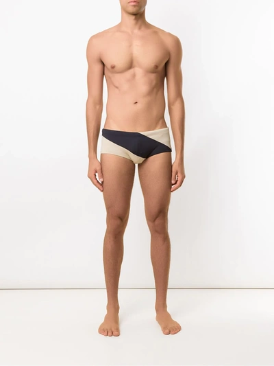 Shop Amir Slama Panelled Trunks In Black