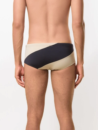 Shop Amir Slama Panelled Trunks In Black