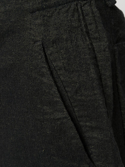 Shop Transit Crinkled-effect Linen-blend Trousers In Schwarz