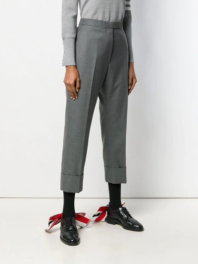 Shop Thom Browne Super 120s Trousers In Grey