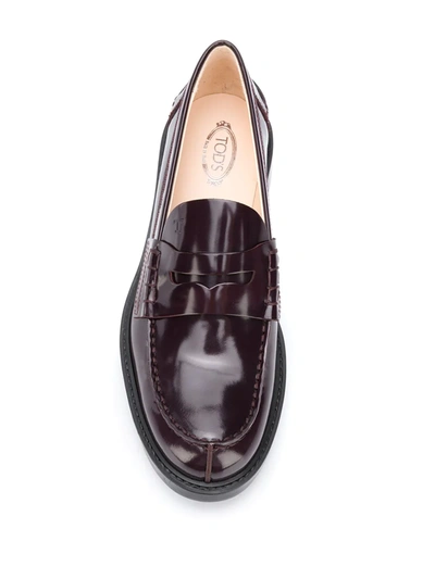 Tod's Gomma Basso 59c Mocassins In Red