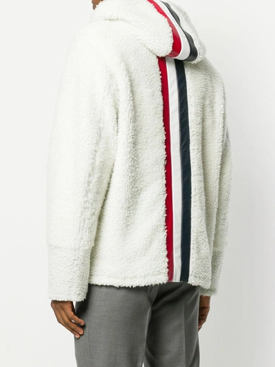 Shop Thom Browne Deerskin Stripe Dyed Shearling Jacket In White