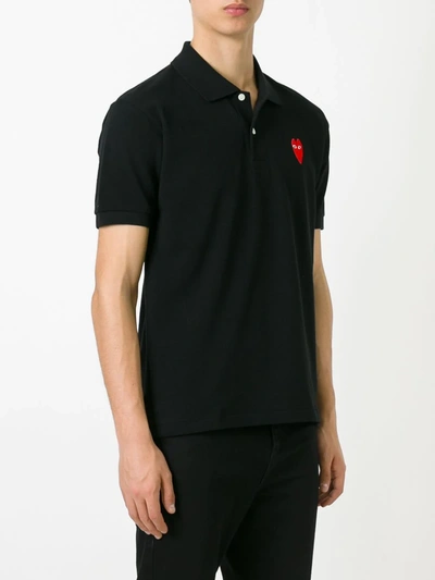 Shop Comme Des Garçons Play Play Cotton Polo Shirt In Black