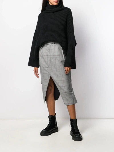 Shop Ben Taverniti Unravel Project Front Slit Skirt In Black