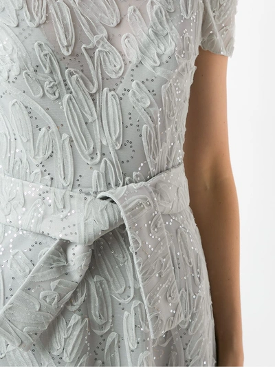 Shop Gloria Coelho Textured Gown In Grey