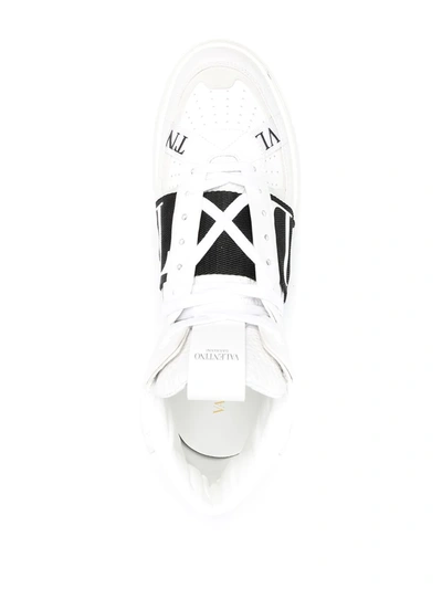 Shop Valentino Vl7n Mid-top Leather Sneakers In White