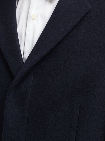 Shop Prada Button-front Coat In Blue