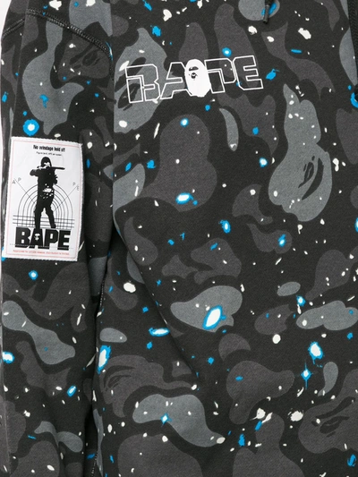 Shop A Bathing Ape Hooded Camouflage-print Sweatshirt In Black