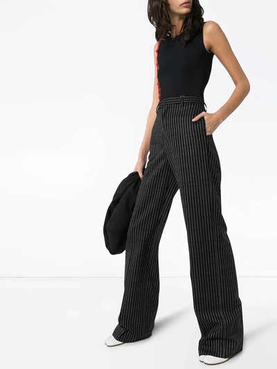 Maison Margiela Logo-patch Sleeveless Jersey Bodysuit In Black