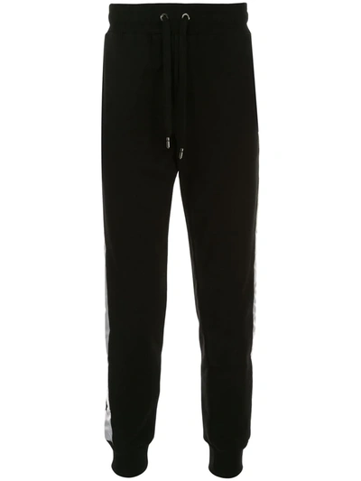 Shop Dolce & Gabbana Contrast Stripe Track Trousers In Black