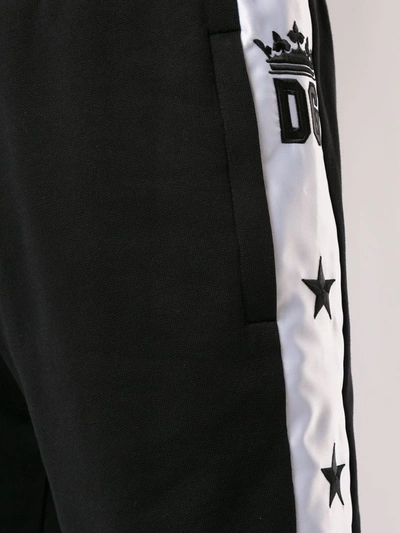 Shop Dolce & Gabbana Contrast Stripe Track Trousers In Black