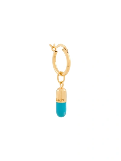 Shop True Rocks Pill Hoop Earring In Gold