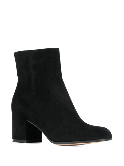 Gianvito Rossi Joelle Suede Block-heel Booties In Black