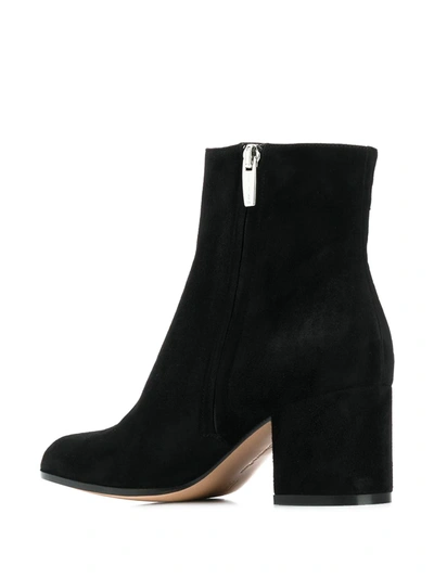 Gianvito Rossi Joelle Suede Block-heel Booties In Black