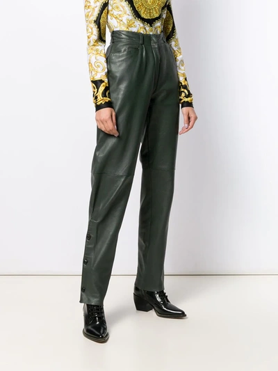 Pre-owned Versace 1980's Balloon-leg Trousers In Green
