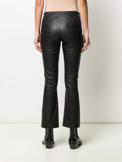Shop Arma Leather Kick-flare Trousers In Black