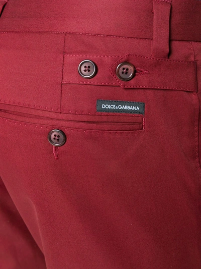 Shop Dolce & Gabbana Tailored Trousers In Red