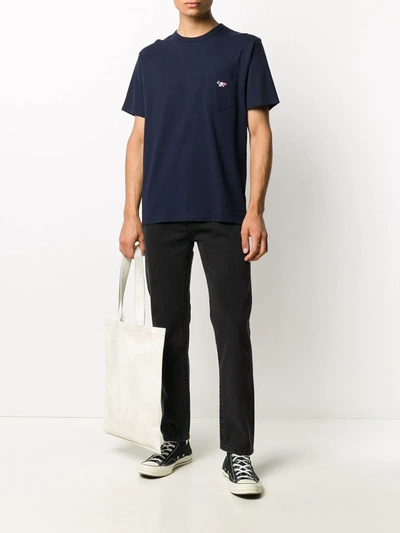 Shop Maison Kitsuné Jersey T-shirt In Blue