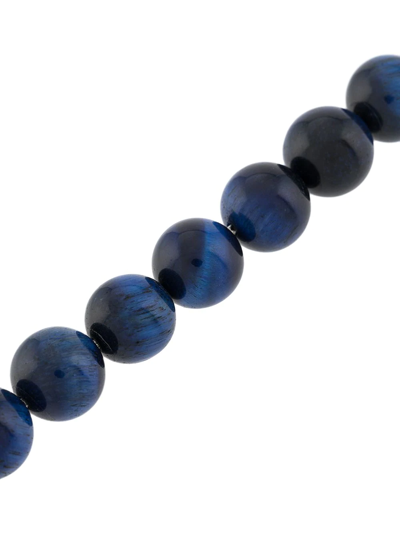 Shop Emanuele Bicocchi Stone-embellished Beaded Bracelet In Blue