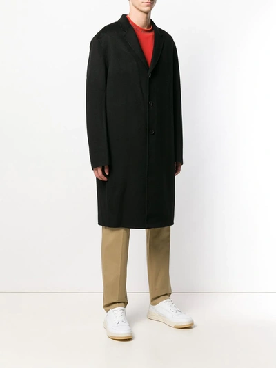 Shop Acne Studios Chad Woven Coat In Black