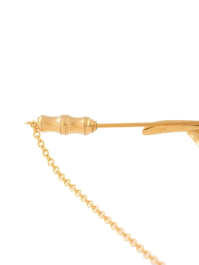 Shop Dolce & Gabbana Crystal-embellished Palm Tree Brooch In Zoo00 Golden
