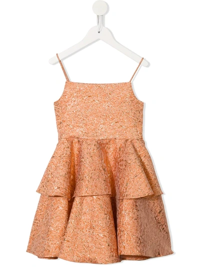 Little Bambah Marigold Ruffled Dress In Yellow