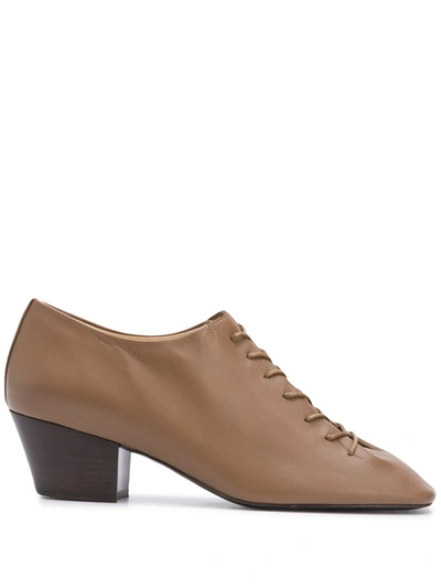 Shop Lemaire Heeled Lace-up Shoes In Brown