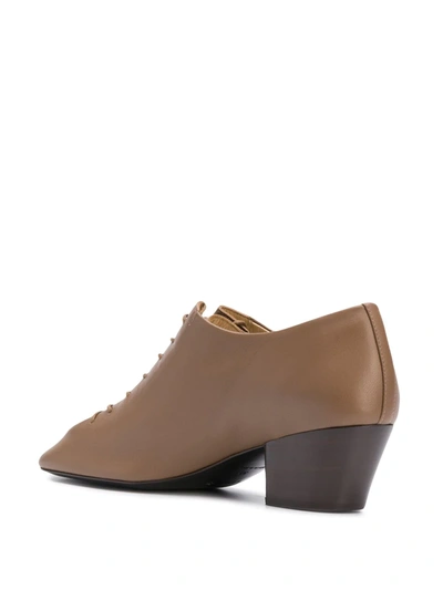 Shop Lemaire Heeled Lace-up Shoes In Brown