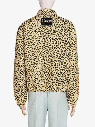 Shop Gucci Leopard-pattern Jacquard Jacket In Neutrals