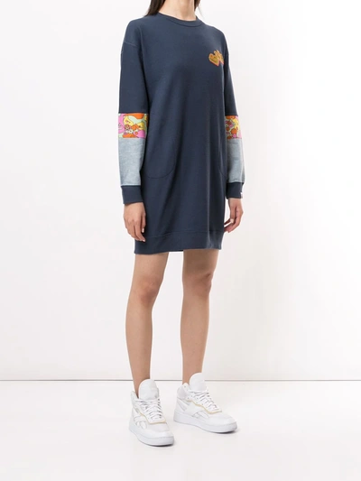 Shop A Bathing Ape Contrast-panel Mini Sweatshirt In Blue