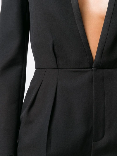 Shop Saint Laurent Deep V-neck Tailored Jumpsuit In Black