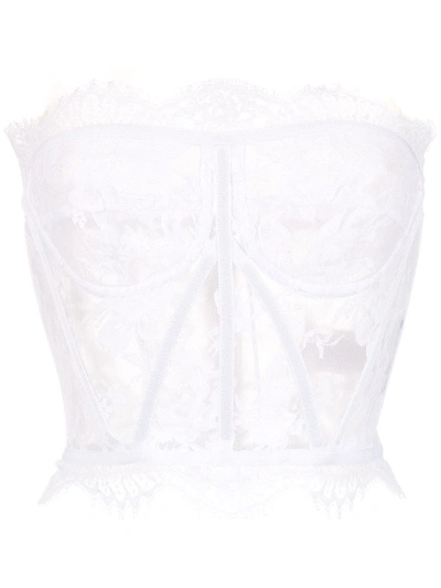 Shop Dolce & Gabbana Lace Bustier Top In White