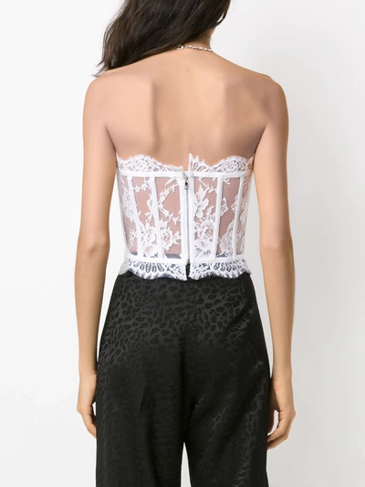 Shop Dolce & Gabbana Lace Bustier Top In White