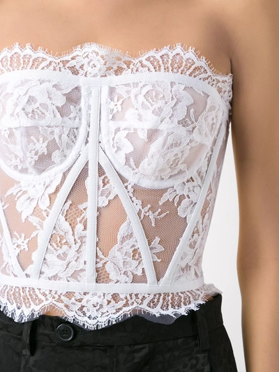 Dolce & Gabbana Strapless Lace Top In White