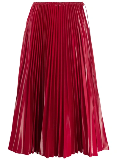 FENDI 白褶皱半身裙 - 红色